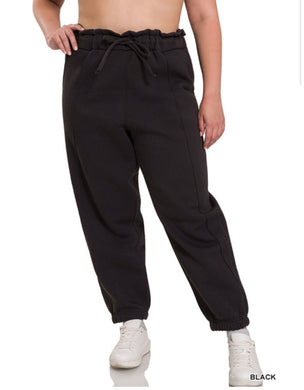 Curvy black jogger sweatpants