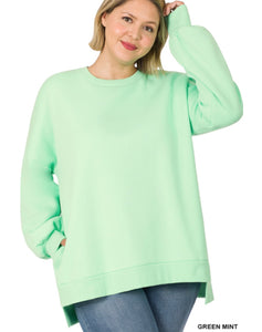 Curvy mint sweatshirt