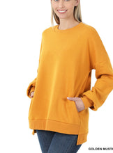 Load image into Gallery viewer, Curvy golden mustard sweatshirt