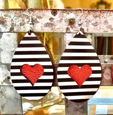 Stripes and Hearts Earrings