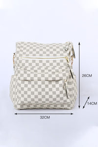 Ivory check backpack