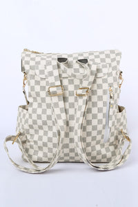 Ivory check backpack