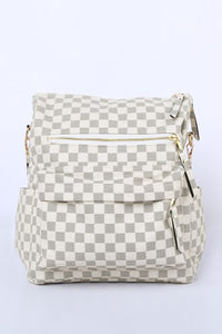 Ivory check backpack