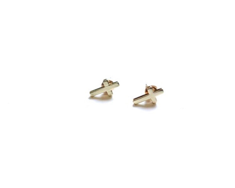 Gold Cross Earrings