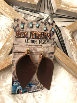 Hickory Leather Earrings