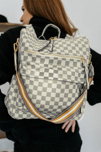 Ivory check backpack