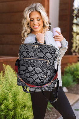 Grey Snake Print backpack