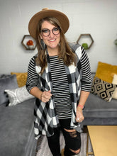 Load image into Gallery viewer, Black and white striped raglan