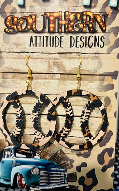 Pre-order leopard baseball Earrings