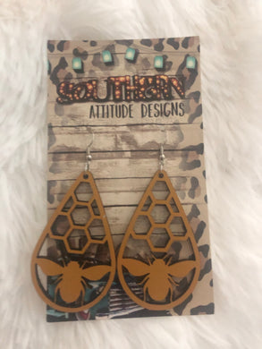 Wooden Honey Earrings