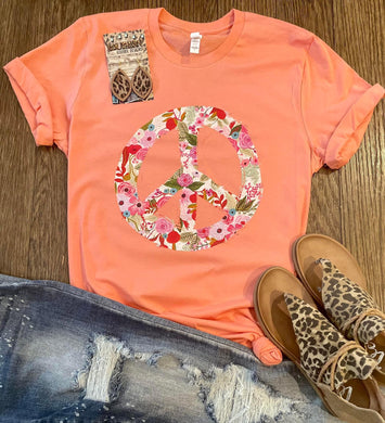 Pre-order floral peace sign Tee