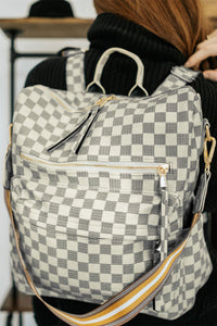 Ivory check backpack