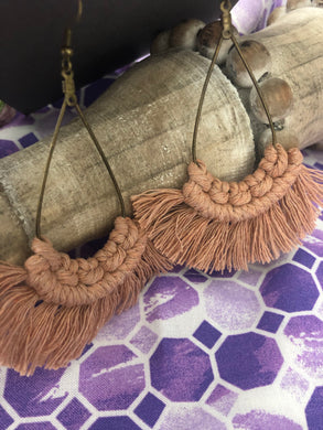 Taupe Macrame Earrings