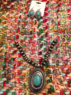 Oval Navajo inspired necklace set
