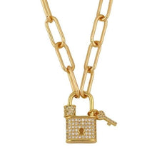 Load image into Gallery viewer, Demi Lock &amp; Key Necklace