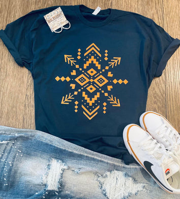 Pre-order Navy aztec Tee